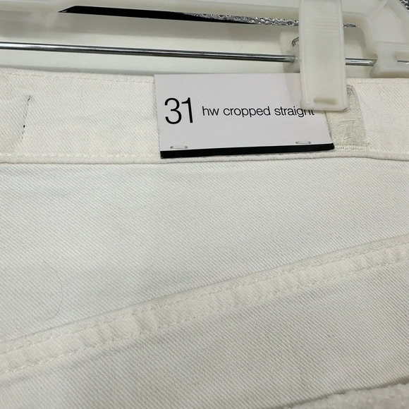 7 For All Mankind White High Waist Jeans Crop Straight Denim Jeans NWT - Picture 9 of 12